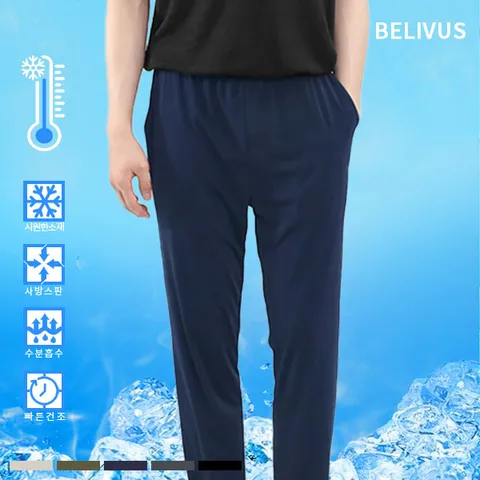남성 슬림핏 쿨 팬츠 밴딩 스판 바지 BIP028