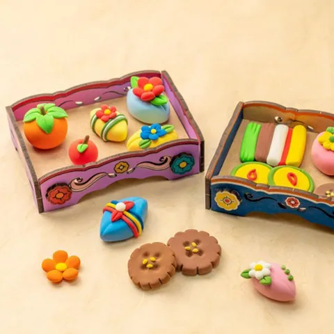 추석다과상 컬러클레이 패키지 추석다과상+컬러폼5색 추석다과상 컬러클레이 컬러폼5색