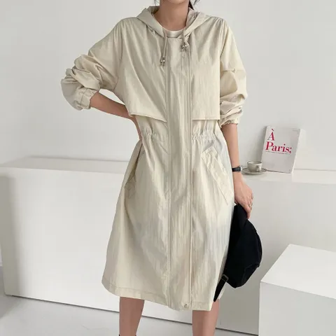 아이우먼 후드바람막이롱점퍼 BNG749M204 빅사이즈