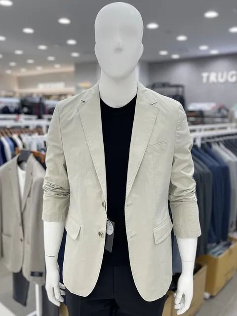 남자 베이직핏 피그먼트 워싱 면 혼방 스트레치 여름 캐주얼 면 콤비 자켓 2컬러 200_JK