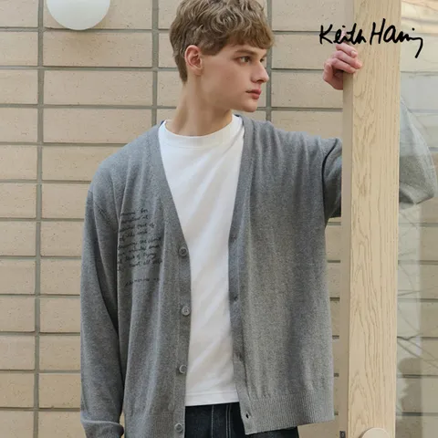 키스해링 25SS 캐시미어 블렌드 가디건 남성