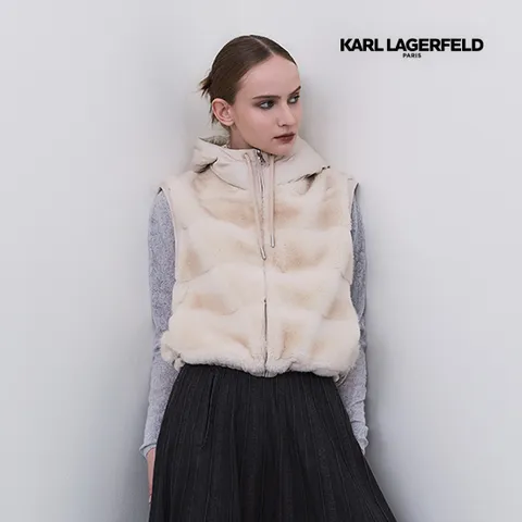 칼라거펠트 25FW FAUX밍크 헝가리 구스다운 베스트