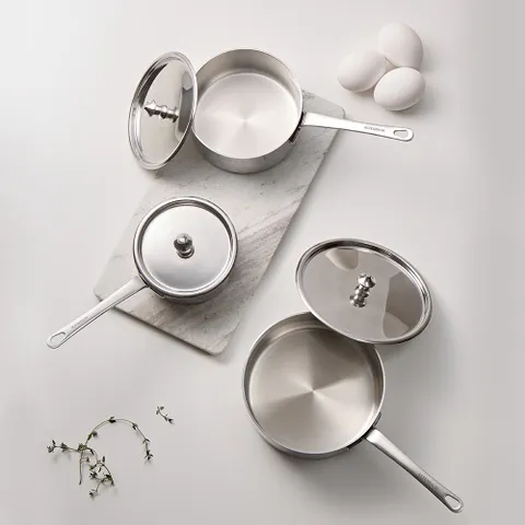 미니티 통5중 편수 스텐냄비 소스팬 3종(10cm+12cm+14cm) 세트