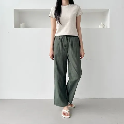 허리밴딩 베이직 세느뷔 인견 와이드바지 SD-250624