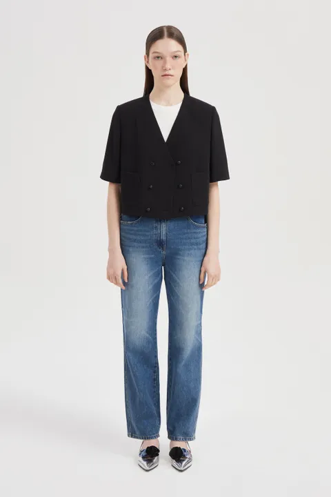 [정가368000]  하프소매 크롭 자켓 LQJAM25200BKX 463694