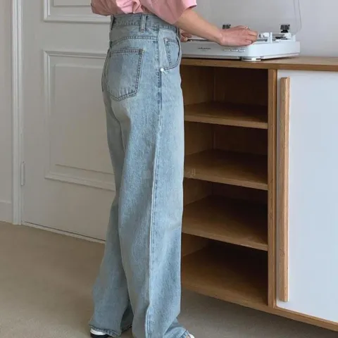 [다잇템] 여자 봄여름 넓은 와이드 진팬츠 청바지