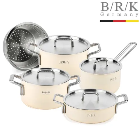 [롯데백화점](생활)]노르딕 통5중 냄비 4종 세트(18편수+20양수+24양수+24전골) 크림화이트