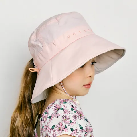 [썬캡/물놀이모자] 리플렉스 와이드 버킷햇_연핑크(키즈~성인) 유아 여성 여름모자 자외선차단