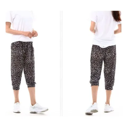 여자 아이스 7부바지 단기판매용 SY호피그레이 아이스바지 여자하의 여성하의 여성바지 7부바지