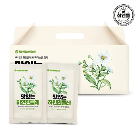 참앤들황토농원 맛있는 하얀민들레즙 90ml 30포 1박스