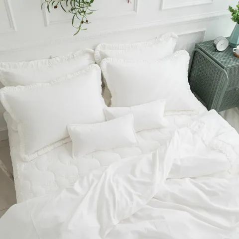 에스데코 프릴 내추럴 광목 바이오워싱 30수면 이불침구세트 K