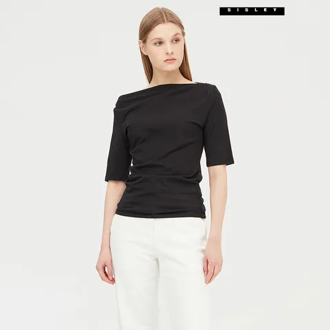 아울렛 보트넥 반팔 티셔츠 SATSC5531