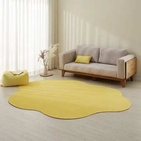 수플레 비정형 고밀도 극세사 러그 단모 워셔블 카페트 150x200cm