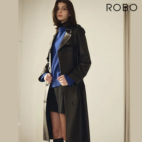 [최초가 799,000원] 이태리 베지터블 램스킨 트렌치코트