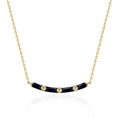 [크랑크랑]Moissanite Enamel Bazel Necklace