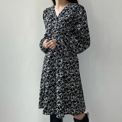 빅사이즈 203 플라워브이랩원피스 DCRG650