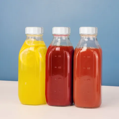 미르 사각 밀폐 갤런 눈금 유리병 3종 쥬스병 담금주병 공병