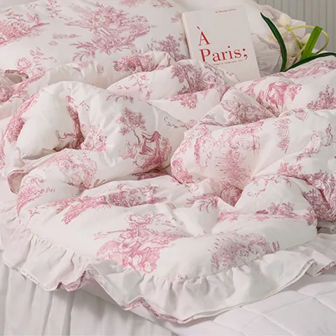 이불 광목 겹프릴 차렵이불 슈퍼싱글 SS 핑크 차렵이불세트 사계절차렵이불 차렵이불싱글