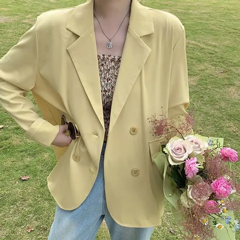[하프클럽] 슬리미 더블버튼 캐주얼 자켓
