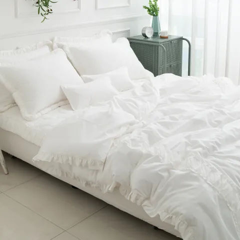 에스데코 프릴 내추럴 광목 바이오워싱 30수면 이불침구세트 LK