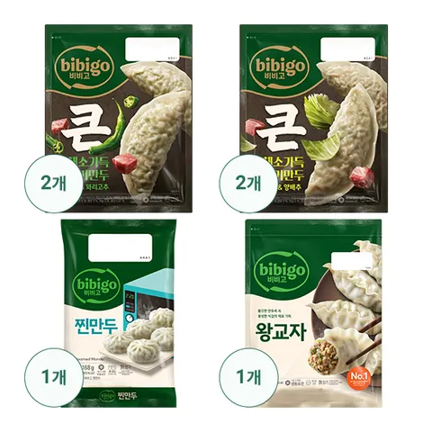 비비고 왕교자1.05KG +채소가득고기만두 양배추 400gx2+채소가득만두 꽈리고추 400gx2 +[증]찐만두 168g