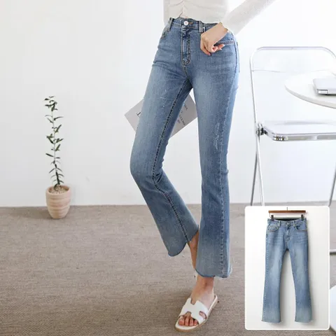 세미 부츠컷 슬림 데님 팬츠 204E231S 빅사이즈 여성