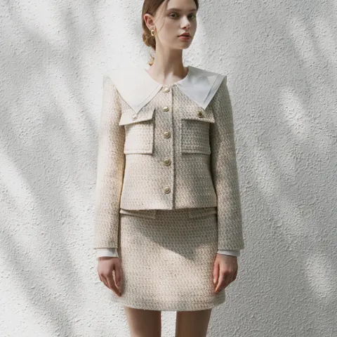 [최초가:75000원] 마르 심플 셋업 트위드 미니 스커트(SK-4686)