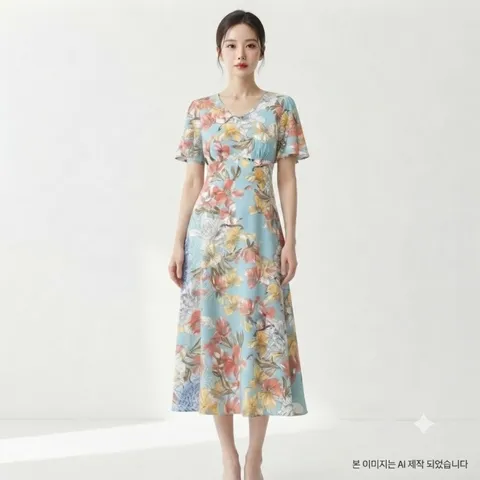 [롯데백화점](언더웨어)]폴리스판 여성실내복 브라컵 원피스 GW1965B