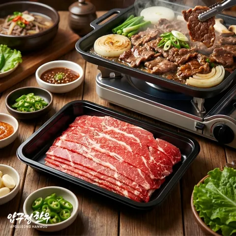 1++ 한우 불고기 1kg (냉동 200gx5팩) 슬라이스 투뿔 설도 설깃 정육 소고기 소불고기/샤브샤브/국거리