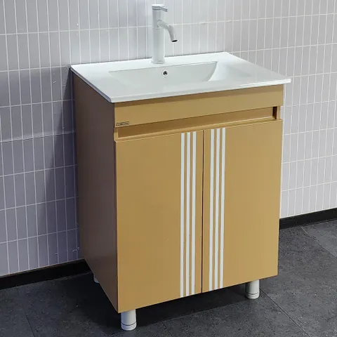 [라비앙] L- 라인 매립형 욕실 하부장 +세면기 600 하부장/ 행사 리치골드 (수전 팝업 트랩 미포함-필요시 추가구매)