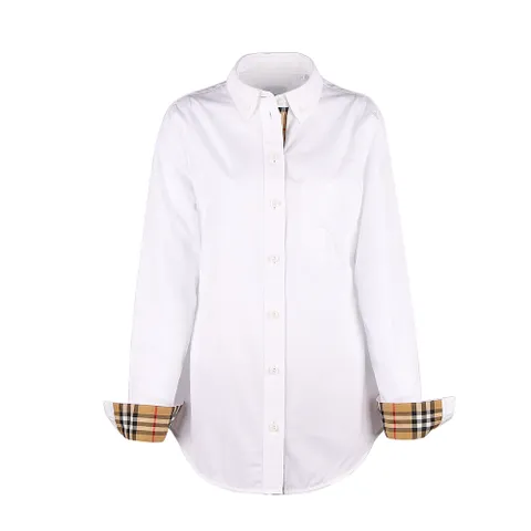 LAPWING 체크 포인트 여성 코튼 셔츠 화이트 80678131