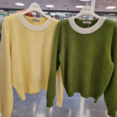 HC34 봄.가을간절기레이스카라포인트깔끔한니트 T2513sw05