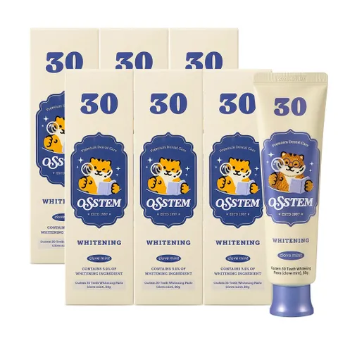 오스템 30 치아미백제 화이트닝 미백치약 80g 6개입