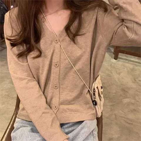 [오노마] ONM 여성 출근룩 직장인 봄코디 가을 브이넥 단추 가디건 (9086432)_1