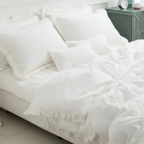 에스데코 프릴 내추럴 광목 바이오워싱 30수면 이불침구세트 Q