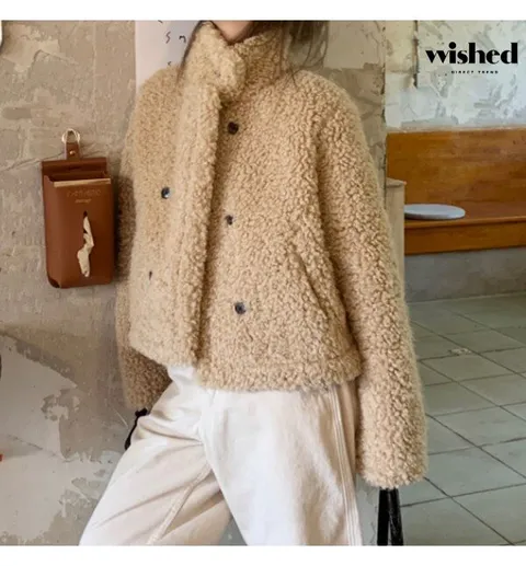 데일리 하이넥 뽀글이 버튼 포인트 자켓 (WIADJK026)