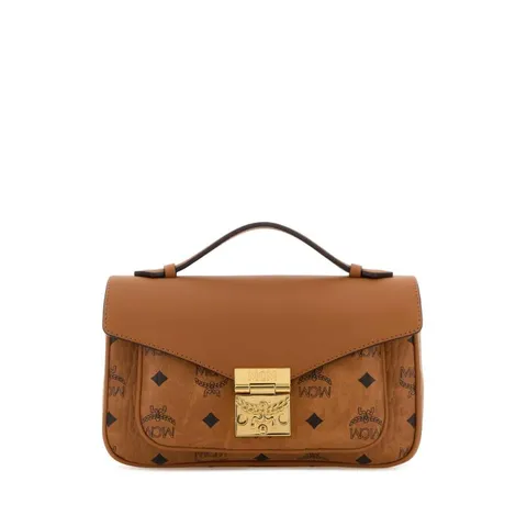 엠씨엠 여성 브라운 Tracy 캔버스 프린티드 플랩 숄더백 MWRFSXT01 CO