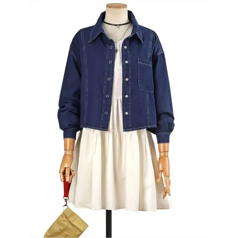 [하프클럽] 노라 스티치 크롭 청남방