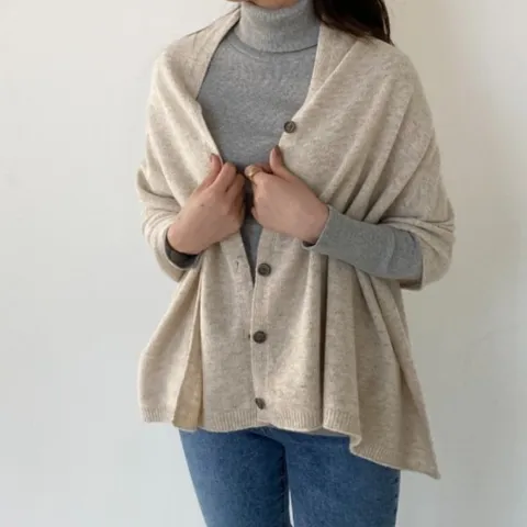 여자 판초 환절기 망토 스웨터 FW 울블렌드 가디건