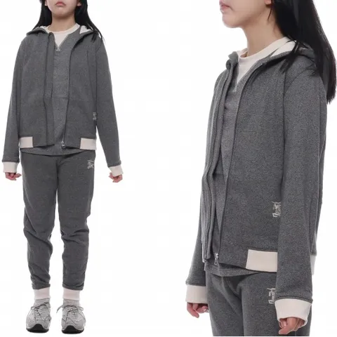 24SS EKD 자수 후드집업 (8078317 CHARCOAL GREY MELANGE 24S)