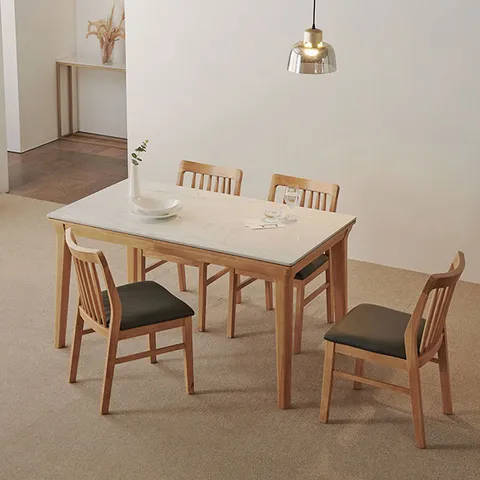 에비뉴 양면세라믹 4인용 식탁세트 의자형