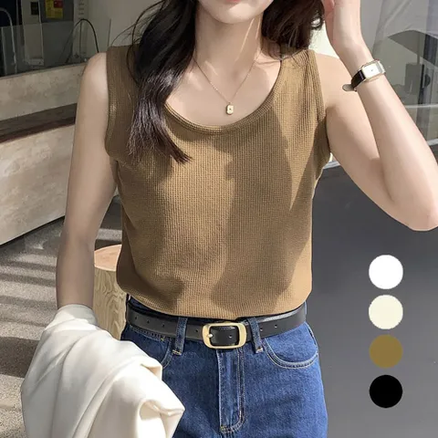 루즈핏 와플 민소매 티셔츠 민소매 민소매티셔츠 루즈핏 루즈핏티셔츠 와플 와플티셔츠