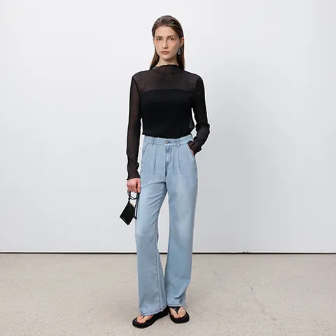 [최초가 79,900원] 25SS 에어리 원턱 와이드데님 2