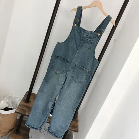 데님 점프슈트 어깨끈 조절 넉넉한핏 멜빵 팬츠 여성점프수트 점프슈트 겨울점프수트