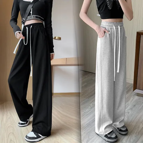 힙제이 (~2XL) 옆라인 포인트 와이드팬츠 통바지 스트릿 여성 트레이닝