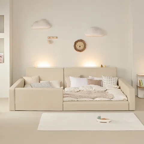 뉴 LED 헤드 가드형 저상형 패밀리침대 SS+Q (SS풋보드포함)_낮은본넬