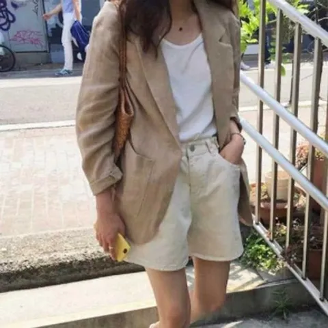 [하프클럽] ONM 얇은 미니백 크로스백 자켓 긴팔 루즈핏 린넨 여행보