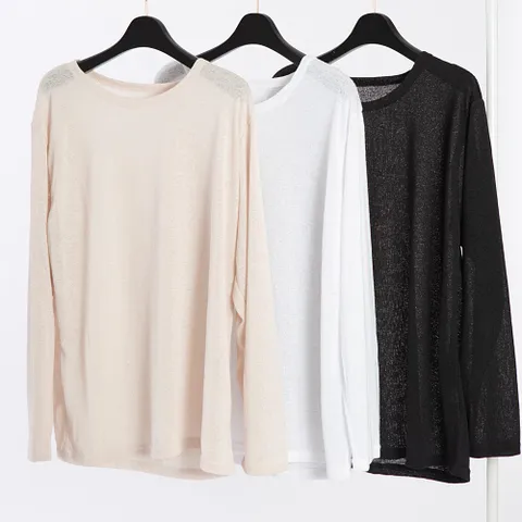 빅사이즈사랑해요 E478L206 여리핏니트린넨티셔츠 CM