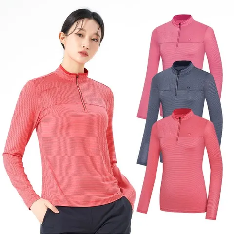 2001TK409W 기능성 신축성 여성 등산 집업티셔츠