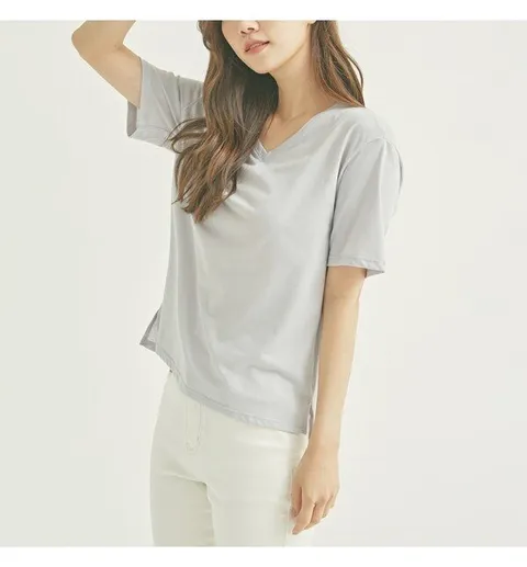 컬러 V넥 티셔츠 (RMHWB37RQ1-T)